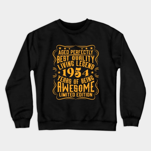 Retro Vintage 1954 Birthday Anniversary Gift Living Legend Crewneck Sweatshirt by Cuteness Klub